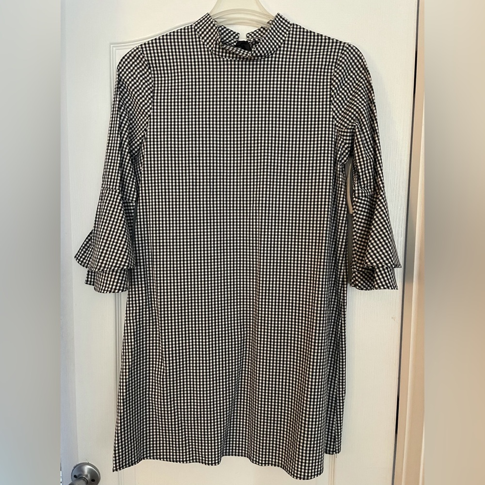 Linen checkered dress